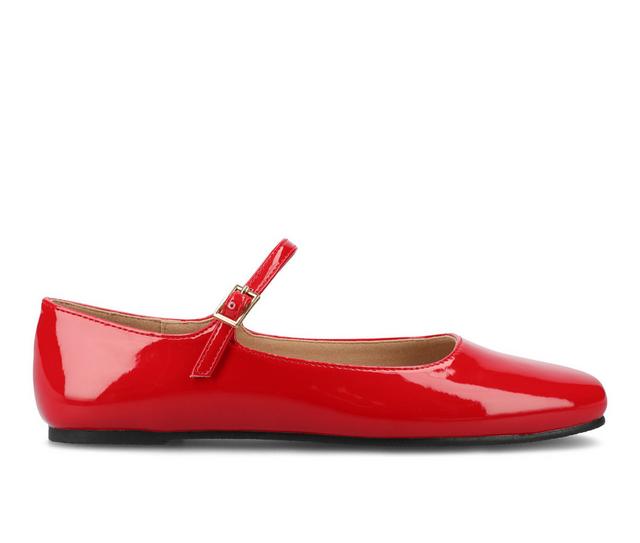 Women's Journee Collection Carrie Flats in Red Patent color