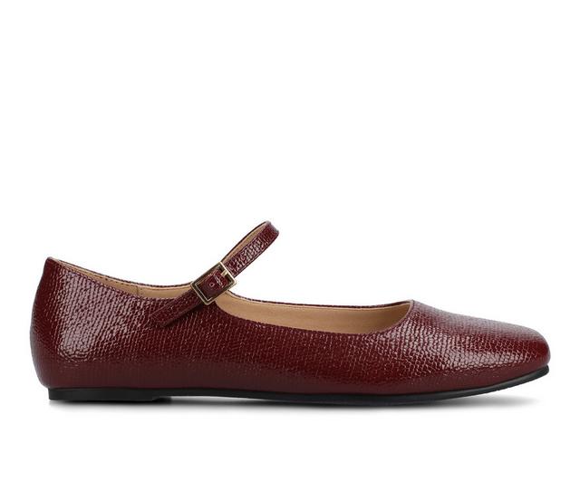 Women's Journee Collection Carrie Flats in Oxblood color