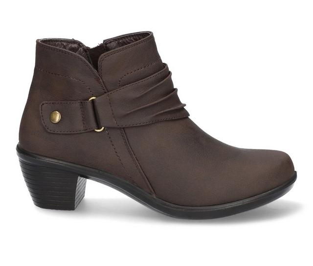 Women's Easy Street Damita Booties in Brown Matte color