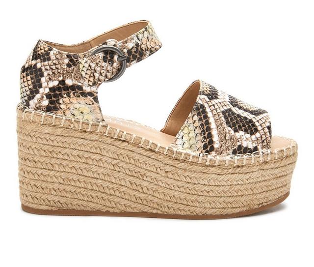 Women's Coconuts by Matisse Flirty Platform Sandals in Grey Snake color