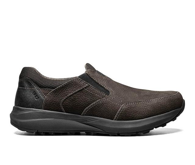 Men's Nunn Bush Excursion Moc Toe Waterproof Slip-On Shoes in Charcoal color