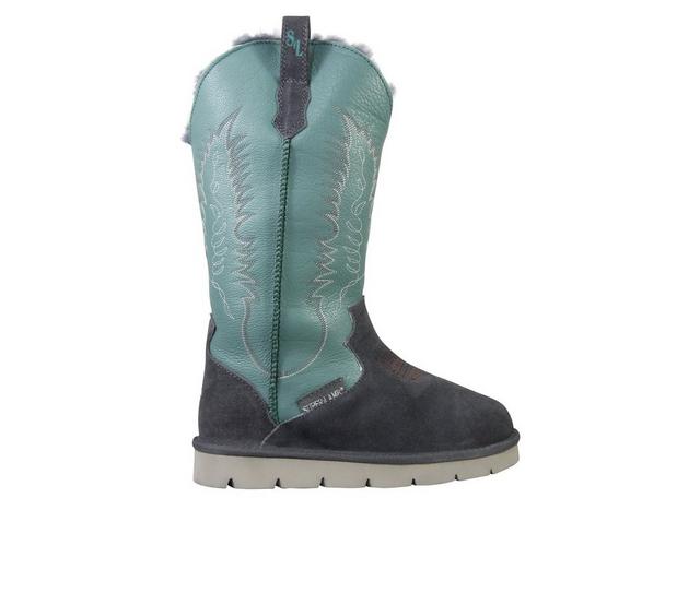Women's Superlamb Cowgirl Winter Boots in Turquoise color