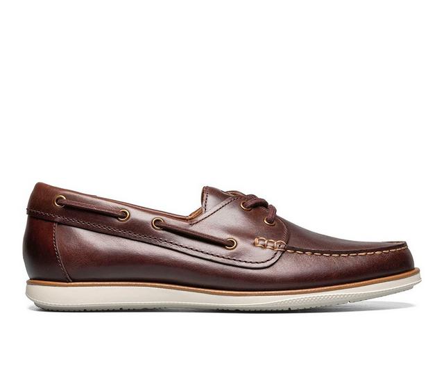 Men's Florsheim Atlantic Moe Toe Boat Shoes in Chocolate color