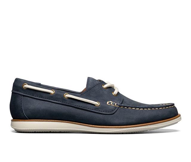 Men's Florsheim Atlantic Moe Toe Boat Shoes in Navy color