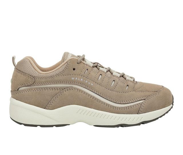 Women's Easy Spirit Romy Walking Sneakers in Beige Suede color