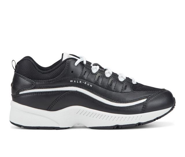 Women's Easy Spirit Romy Walking Sneakers in Black/White color