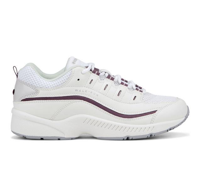 Women's Easy Spirit Romy Walking Sneakers in White/Berry color
