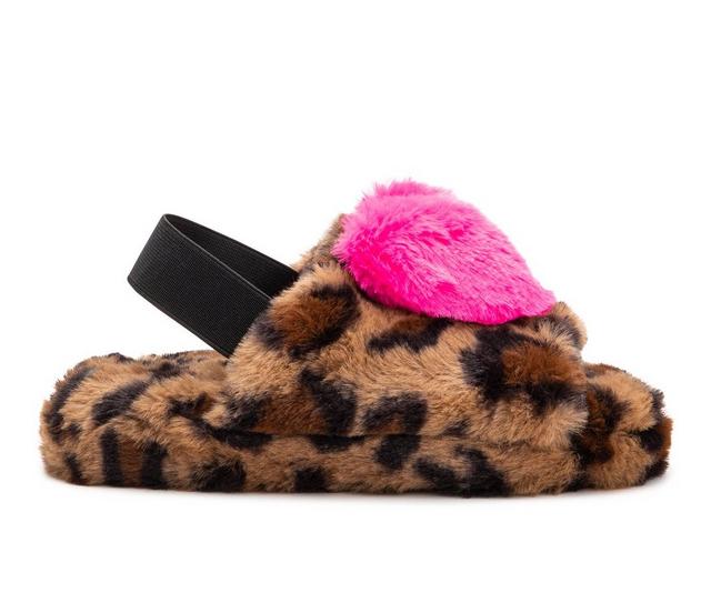 Olivia Miller Little Kid & Big Kid Protruding Heart Slippers in Leopard color