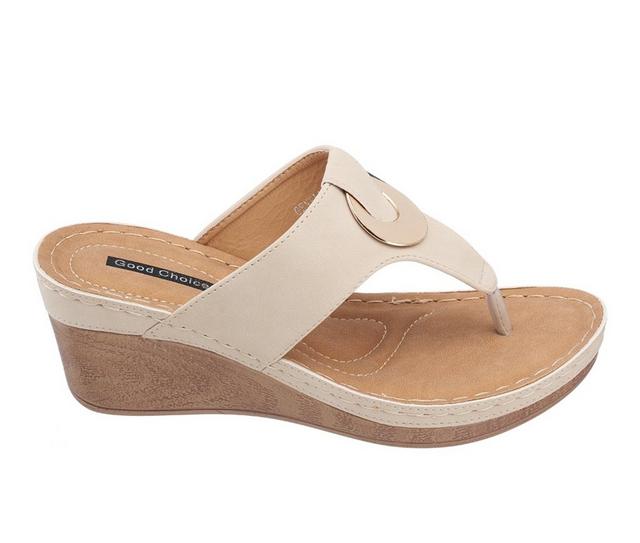 Women's GC Shoes Genelle Wedge Sandals in Natural color