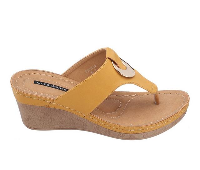 Women's GC Shoes Genelle Wedge Sandals in Yellow color