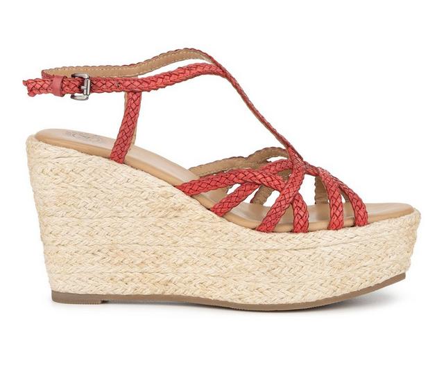 Women's Vintage Foundry Co Eloise Platform Wedges in Red color