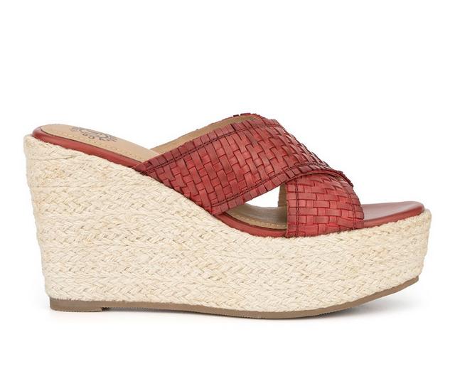 Women's Vintage Foundry Co Lorie Platform Wedges in Red color