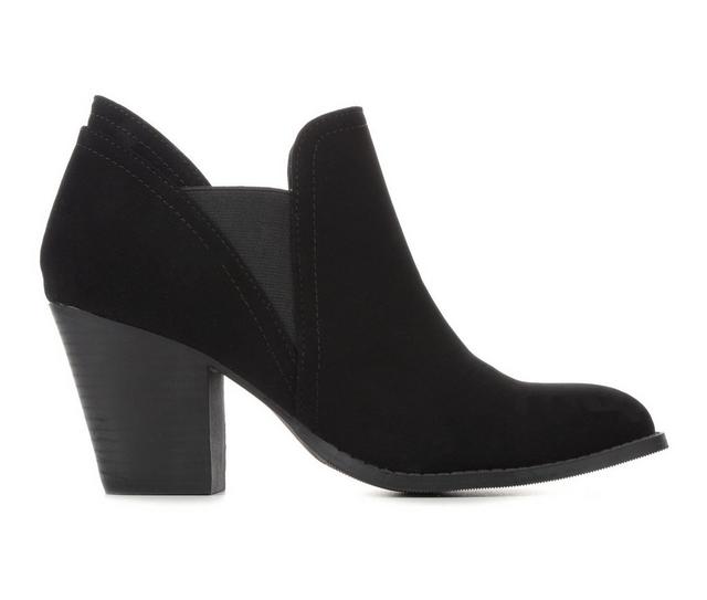 Women's Y-Not Deluxe Heeled Booties in Black Nub color