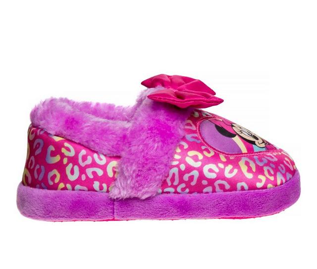 Disney Toddler & Little Kid Minnie Mouse Bow Slippers in Fuchsia Purple color