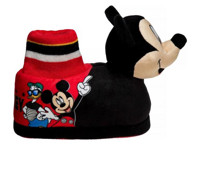 Disney Toddler & Little Kid Micky Mouse Bootie Slippers in Black Red color