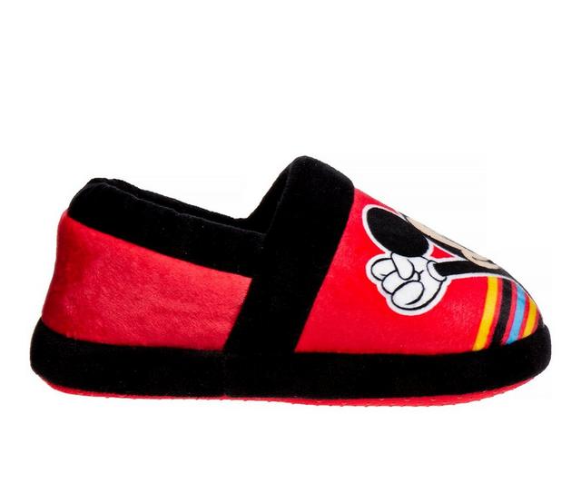 Disney Toddler & Little Kid Mickey Mouse Striped Slippers in Red Black color