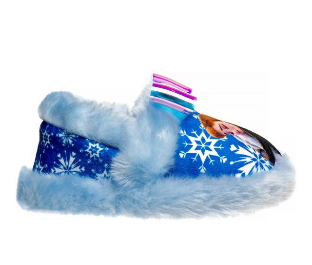 Disney Toddler & Little Kid Frozen Furry Moccasins with Bow in Light Blue color