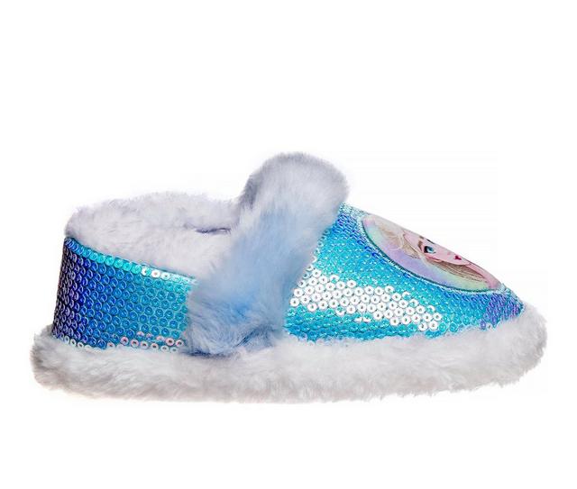 Disney Toddler & Little Kid Frozen Furry Slippers in Blue White color