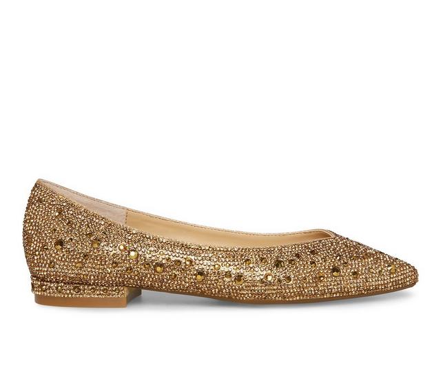 Women's Betsey Johnson Jude Flats in Gold color