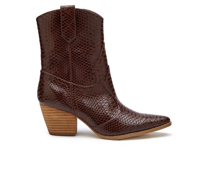 Women's Coconuts by Matisse Bambi Cowboy Boots in Brown Snake color