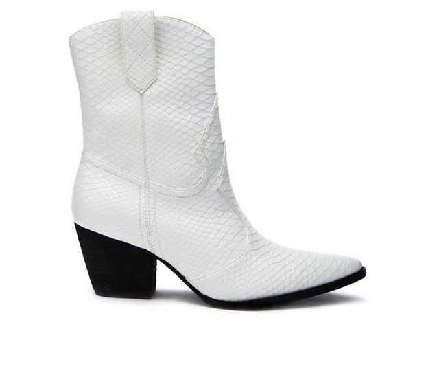 Women's Coconuts by Matisse Bambi Cowboy Boots in White Snake color