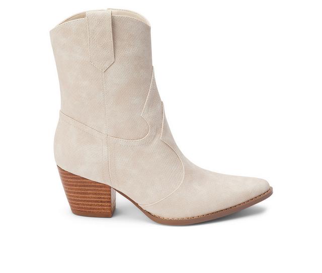Women's Coconuts by Matisse Bambi Cowboy Boots in Beige Snake color