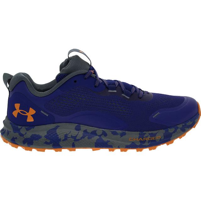 Men's Under Armour Charged Bandit Trail 2 Running Shoes in Blu/Org/Gry 500 color