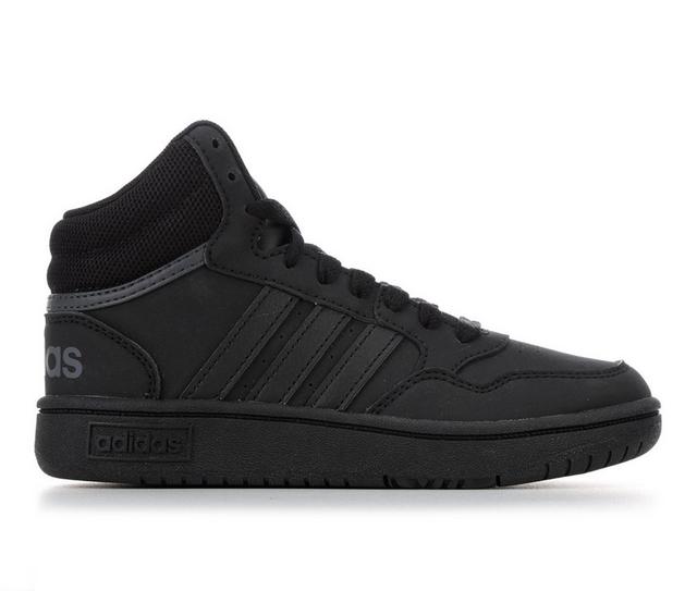 Boys' Adidas Little Kid & Big Kid Hoops Mid 3.0 Sneakers in Black/Black color