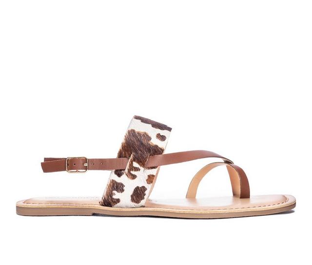 Women's Chinese Laundry Reeba Sandals in Brown/Cream color