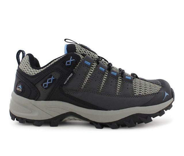 Women's Pacific Mountain Coosa Low Hiking Shoes in Gunmetal/Blue color