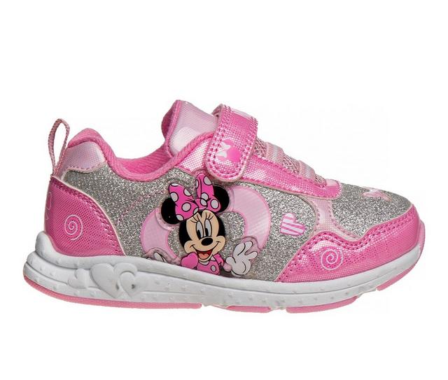 Girls' Disney Toddler & Little Kid CH85261C Minnie Mouse Light-Up Sneakers in Lt Pink/Silver color