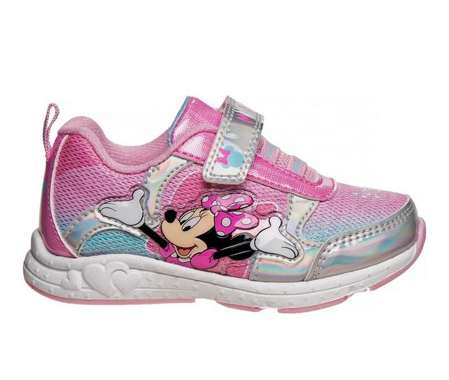 Girls' Disney Toddler & Little Kid CH89446C Minnie Mouse Light-Up Sneakers in Silver/Pink color