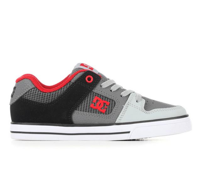 Boys' DC Big Kid & Little Kid Pure Elastic Low Top Sustainable Sneakers in Red/Hthr Grey color