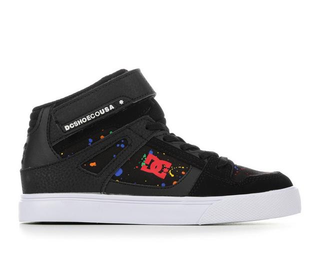 Boys' DC Little Kid & Big Kid Pure EV High-Top Sneakers in Black/Splatter color