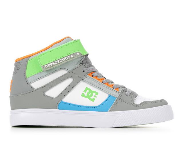 Boys' DC Little Kid & Big Kid Pure EV High-Top Sneakers in Grey/Grey/White color