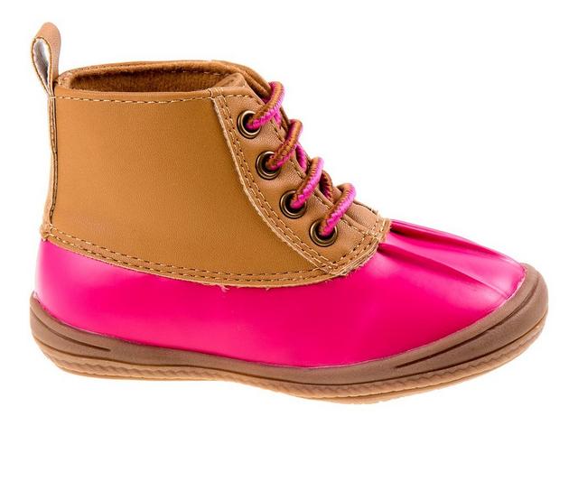 Girls' Smart Step Toddler High-Top Duck Boots in Fuchsia/Tan color