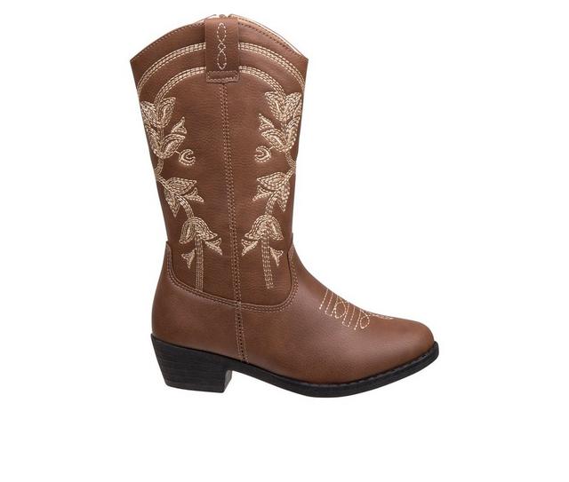 Girls' Kensie Girl Little Kid & Big Kid Zip-Up Cowboy Boots in Brown color