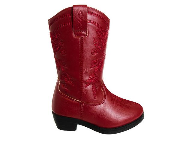 Girls' Kensie Girl Little Kid & Big Kid Zip-Up Cowboy Boots in Red color