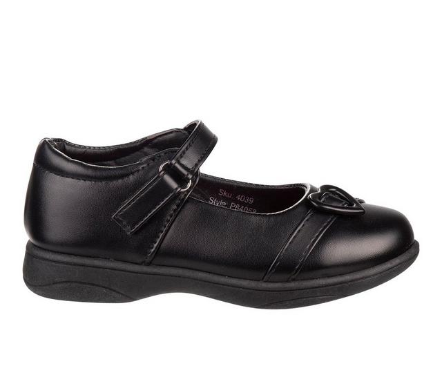 Girls' Petalia Toddler Heart School Shoes in Black color