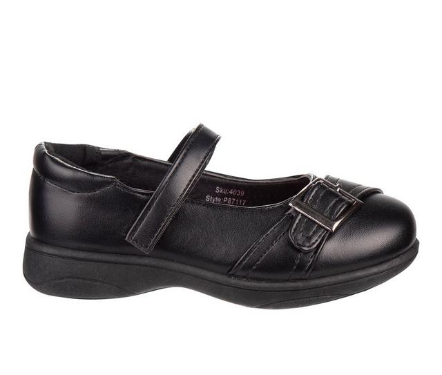 Girls' Petalia Toddler Buckle School Shoes in Black color