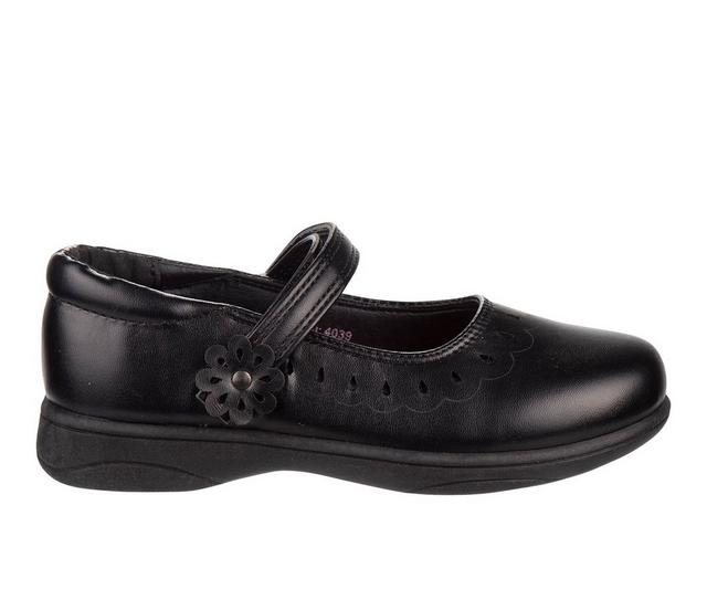 Girls' Petalia Toddler Flower School Flats in Black color