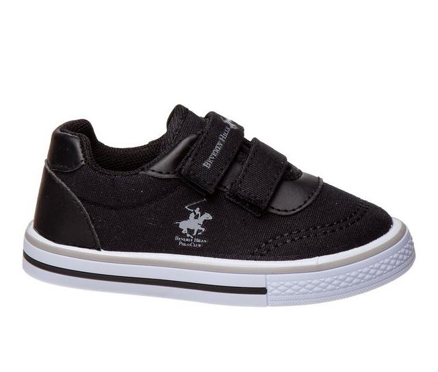 Boys' Beverly Hills Polo Club Toddler Adjustable Strap Sneakers in Black color