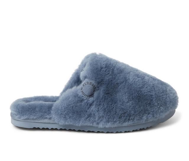 Fireside by Dearfoams Women's Shelly Beach Shearling Scuff Slippers in Flintstone color