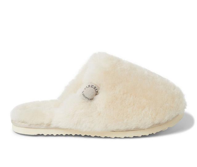 Fireside by Dearfoams Women's Shelly Beach Shearling Scuff Slippers in Natural color