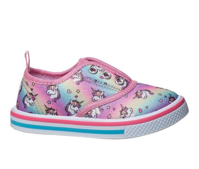 Girls' Laura Ashley Toddler 88656N Canvas Unicorn Sneakers in Pink Multi color