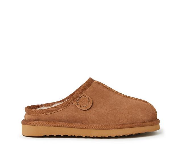 Fireside by Dearfoams Kids Dempsey Genuine Sherling Scuff in Chestnut color