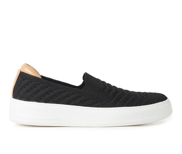 Women's Dearfoams OriginalComfort Sophie Slip-On Sneakers in Black Mesh color