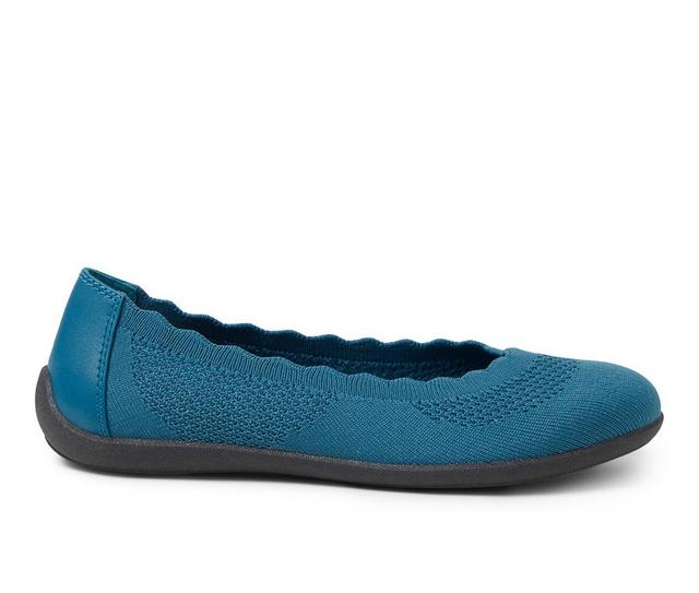 Women's Dearfoams OriginalComfort Misty Ballet Flats in Blue Coral color