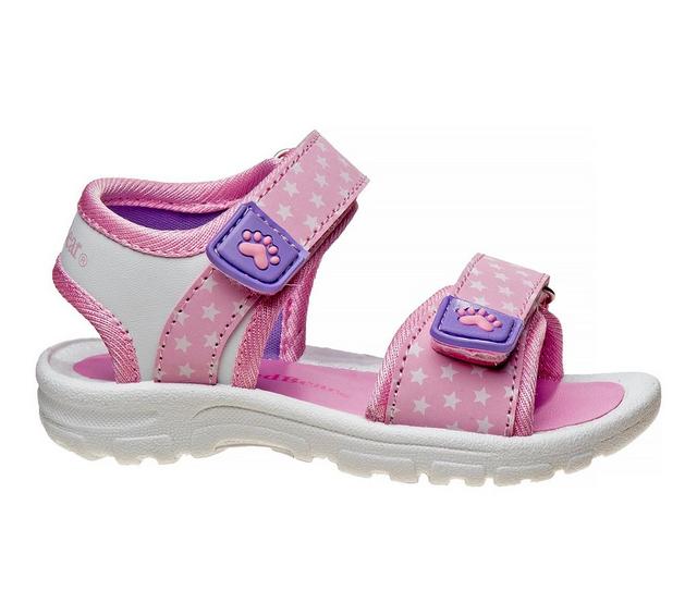 Girls' Rugged Bear Toddler RB85620H Paw Sport Sandals in Pink/White color