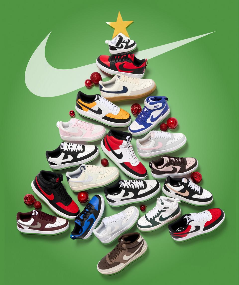 Put the gift of style under the tree with Nike court sneakers.